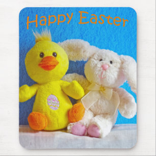 Happy Easter Chick + Bunny Mouse Pad