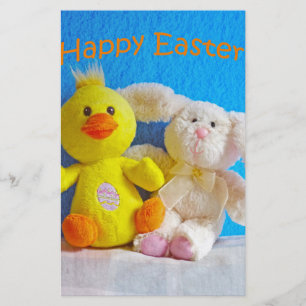 Happy Easter Chick + Bunny Stationery