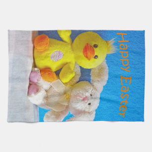 Happy Easter Chick + Bunny Tea Towel