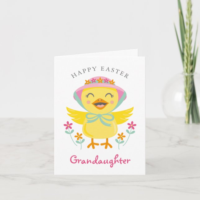 Happy Easter Chick Folded Greeting Card (Front)