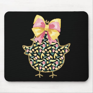 Happy Easter Chick Happy Easter Day Coquette Bow  Mouse Pad