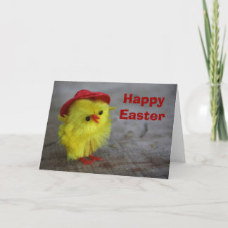 Happy Easter Chick in Hat Card