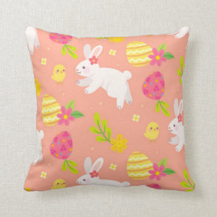 Happy Easter Chicken And Rabbit Cushion