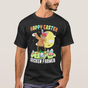 Happy Easter Chicken Farmer Easter Day Dabbing Egg T-Shirt