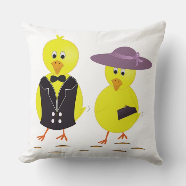 "HAPPY EASTER" CHICKS CUSHION (Front)