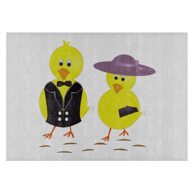 "HAPPY EASTER" CHICKS CUTTING BOARD (Front)