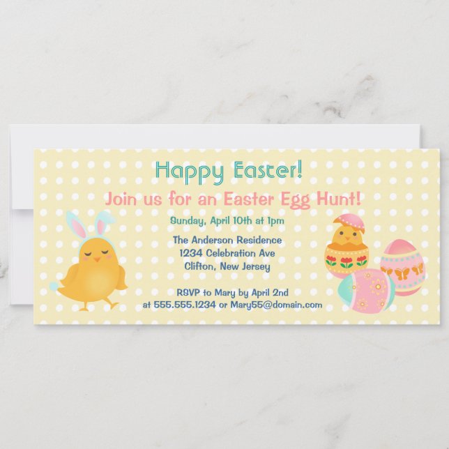 Happy Easter Chicks Easter Egg Hunt Invitation (Front)