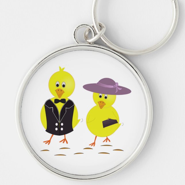 "HAPPY EASTER" CHICKS KEY RING (Front)