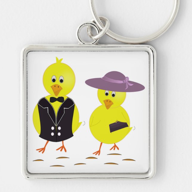 "HAPPY EASTER" CHICKS KEY RING (Front)