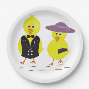 "HAPPY EASTER" CHICKS PAPER PLATE