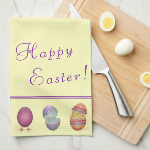 Happy Easter Chicks Tea Towel