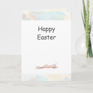 Happy Easter Chill Bunny Rabbit Watercolor Easter  Card