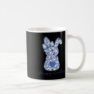 Happy Easter Chinoiserie Floral Bunny Cute Blue Bo Coffee Mug
