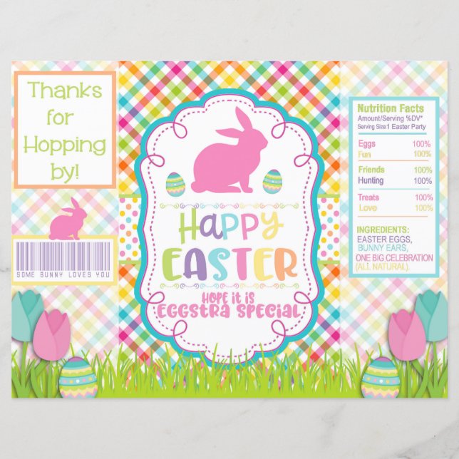 Happy Easter Chip Wrapper Favour Bag Goody bag (Front)