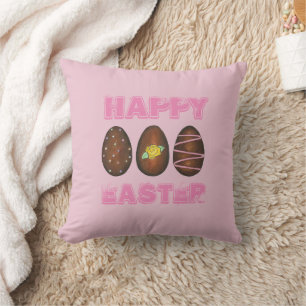 Happy Easter Chocolate Buttercream Candy Egg  Cushion