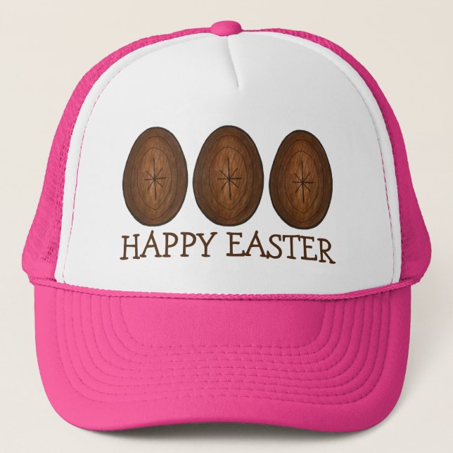Happy Easter Chocolate Creme Egg Hunt Candy Trucker Hat (Front)