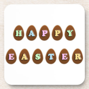 Happy Easter Chocolate Eggs Coaster