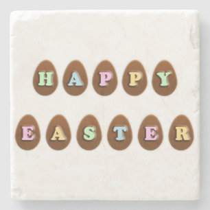 Happy Easter Chocolate Eggs Stone Coaster