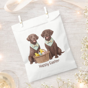 Happy Easter Chocolate Labrador Retriever Dogs Favour Bag