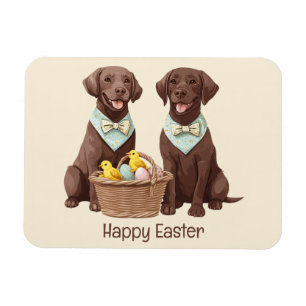 Happy Easter Chocolate Labrador Retriever Dogs Magnet