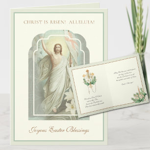 Happy Easter Christ is Risen Prayer Holiday Card