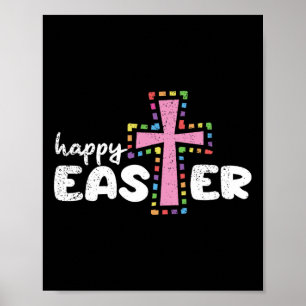 Happy Easter Christian Egg Hunting Spring Cross Poster