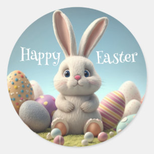 Happy Easter Classic Round Sticker