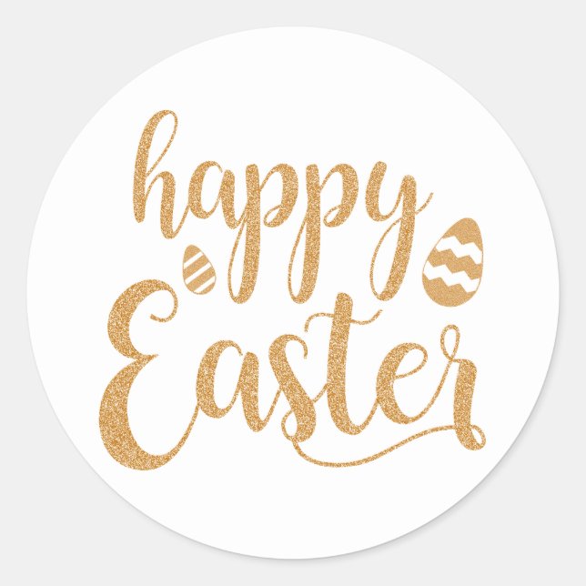 Happy Easter Classic Round Sticker (Front)