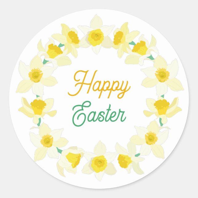 Happy Easter. Classic Round Sticker (Front)