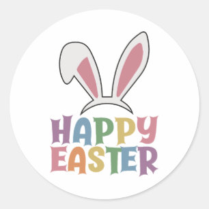 Happy Easter Classic Round Sticker