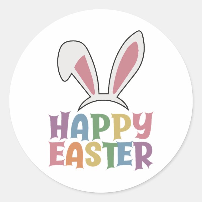 Happy Easter                        Classic Round Sticker (Front)