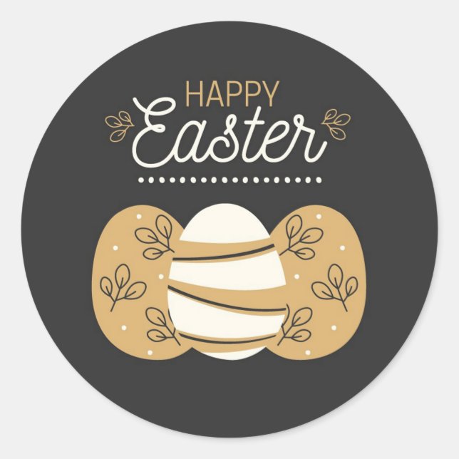 Happy Easter Classic Round Sticker (Front)