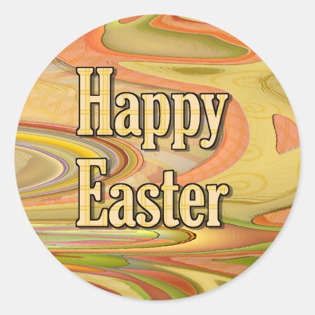 Happy Easter Classic Round Sticker (Front)