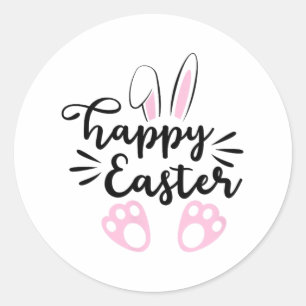 Happy Easter Classic Round Sticker