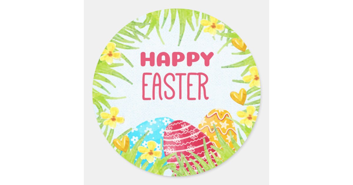 Happy Easter Classic Round Sticker Zazzle