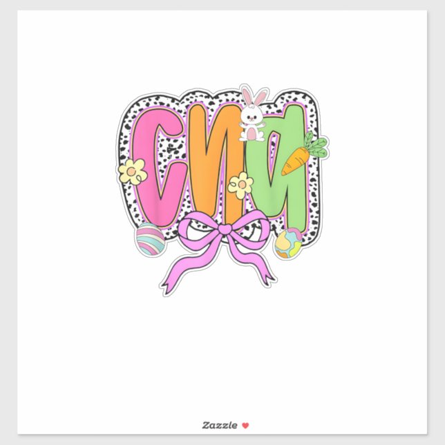 Happy Easter CNA Nurse Coquette Bow Bunny Eggs Wom (Sheet)