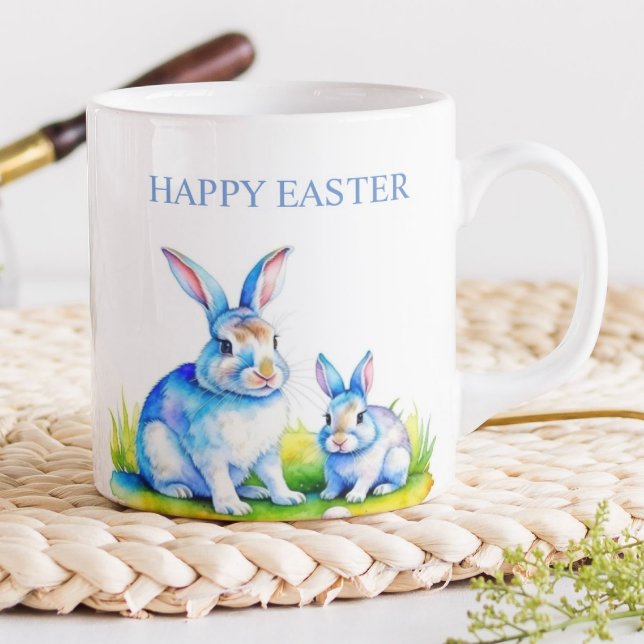 Happy Easter Coffee Mug (Cute happy easter bunny mug.)