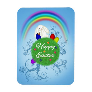 Happy Easter Colorful Planet Magnet