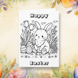 Happy Easter    Colour Me Page Card