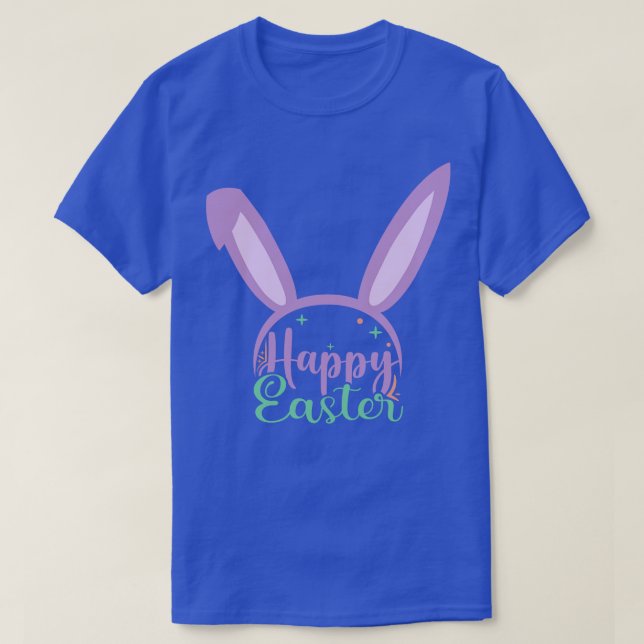 Happy Easter Colourful Ears Easter Bunny  T-Shirt (Design Front)