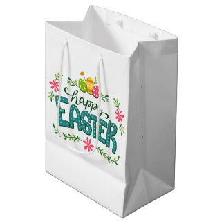 Happy Easter Colourful Easter Eggs Medium Gift Bag
