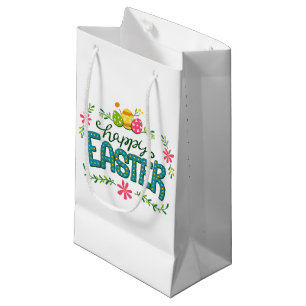 Happy Easter Colourful Easter Eggs Small Gift Bag