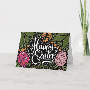 Happy Easter Colourful Floral Holiday Card