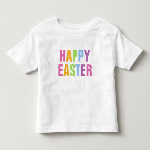 Happy Easter Colourful Fun Rainbow Typography Toddler T-Shirt