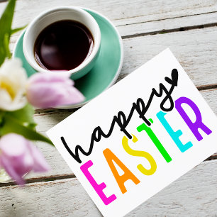 Happy Easter colourful  Holiday Postcard