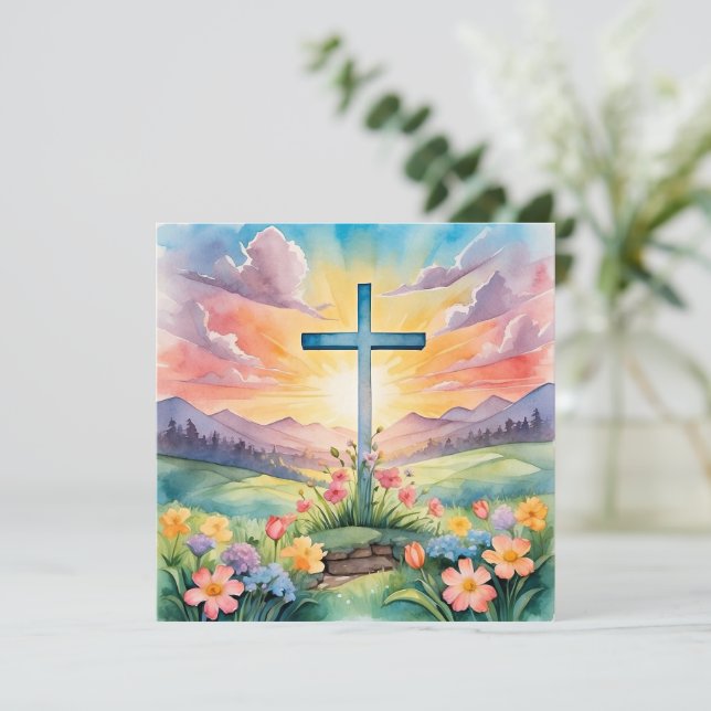 Happy Easter, colourful illustration, (Standing Front)