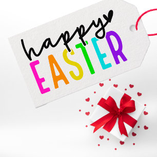 Happy Easter colourful personalised Gift Tags
