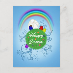 Happy Easter Colourful Planet Holiday Postcard