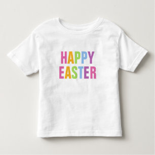 Happy Easter Colourful Rainbow Typography Toddler T-Shirt