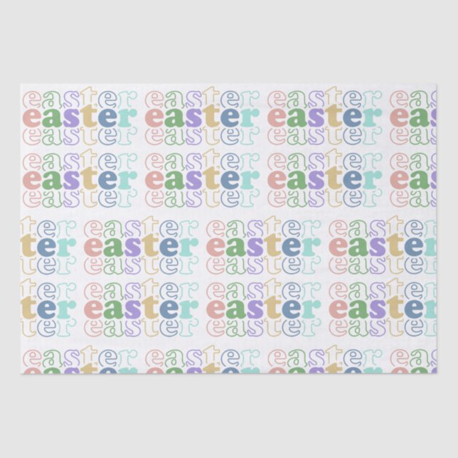 Happy Easter Colourful Typography Tissue Paper (Front)